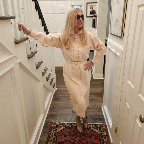 Vintage Barry Bricken Dresses & Skirts - Barry Bricken Vintage Pro Clean Ex Cond Silk Maxi Shirt Dress, Size 6-8, $68